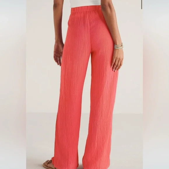 Soft Surroundings SET Oceo Gauze Deep Sea Coral Tunic Wide-Leg Pants NWT Size XL - Picture 7 of 7